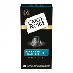 LOT DE 5 - CARTE NOIRE - Espresso Classique N°7 Café Compatibles Nespresso - boite de 10 capsules - 50 g