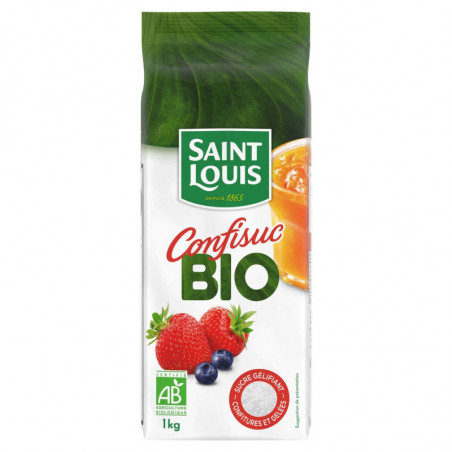 LOT DE 5 - SAINT LOUIS - Confisuc Bio Sucre gélifiant spécial confitures et gelées - paquet de 1 kg