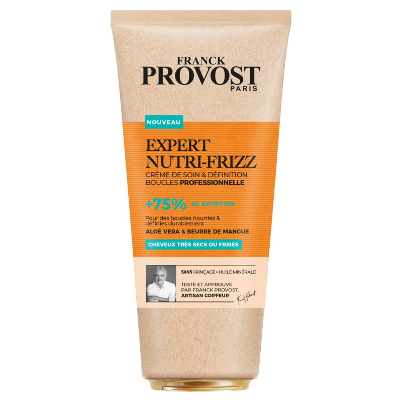 LOT DE 4 - FRANCK PROVOST - Expert Nutri-Frizz Crème de Soin Cheveux Aloé Vera Beurre de Mangue - flacon de 200 ml