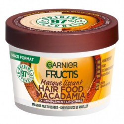 LOT DE 3 - FRUCTIS - Hair Food Macadamia Masque Cheveux Lissant - flacon de 390 ml
