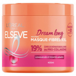 LOT DE 2 - ELSEVE - Dream Long Masque Capillaire Fibres XXL Longueurs Et Pointes Abîmées - pot de 400 ml