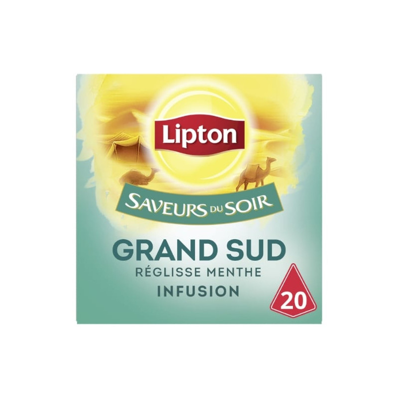 LOT DE 4 - LIPTON - Saveurs Du Soir Infusion Grand Sud Réglisse Menthe - 20 Sachets Pyramide