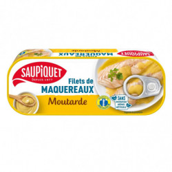 LOT DE 5 - SAUPIQUET - Filet de maquereaux à la moutarde - boite de 169 g