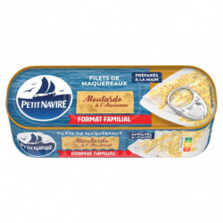 LOT DE 3 - PETIT NAVIRE - Filet de Maquereaux Moutarde Ancienne - boite de 225 g