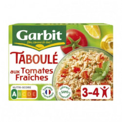 LOT DE 2 - GARBIT - Taboulé Aux Dés De Tomates Fraiches Citron Et Huile D'Olive - boîte de 525 g