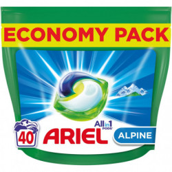 LOT DE 2 - ARIEL - Alpine Lessive Capsules Tout en 1  - sachet de 40 capsules