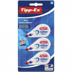 LOT DE 5 - TIPP-EX - Souris blanco ruban correcteur mini pocket - blister de 3 correcteurs 