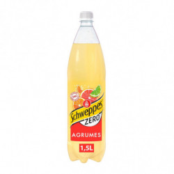 LOT DE 2 - SCHWEPPES - Zero Soda saveur Agrumes - bouteilles de 1,5 l