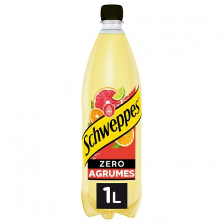 LOT DE 2 - SCHWEPPES - Zero Soda saveur Agrumes - bouteilles de 1 l