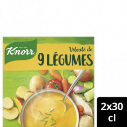 LOT DE 2 - KNORR - Soupe Velouté de 9 Légumes - pack de de 2 briques de 30 cl