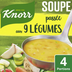 LOT DE 4 - KNORR -Soupe passée aux 9 Légumes Soupe déshydratée - sachet de 105 g