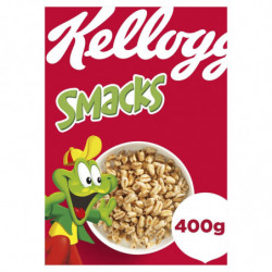 LOT DE 4 - KELLOGG'S - Céréales Smacks Grains de blé soufflés caramélisé - boîte de 400 g
