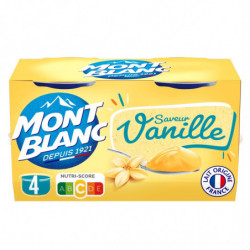 LOT DE 3 - MONT BLANC - Crème Dessert Vanille - paquet de 4 pots de 125 g