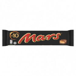 LOT DE 2 - MARS - Barres chocolatées fourrées au caramel 10 barres de 45g - paquet de 450 g