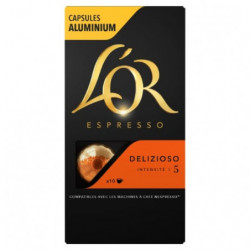 LOT DE 4 - L'OR - Delizioso café compatibles avec les machines à café Nespresso - paquet de 10 capsules