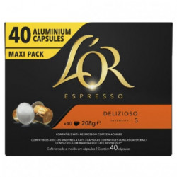 LOT DE 2 - L'OR - Delizioso café compatibles avec les machines à café Nespresso - paquet de 40 capsules