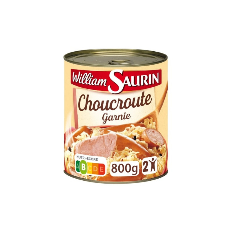 LOT DE 2 - WILLIAM SAURIN - Choucroute Garnie - Plat cuisiné - boite de 800 g