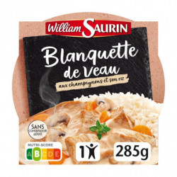 WILLIAM SAURIN - Blanquette De Veau Champignons Riz Micro-Ondable - assiette de 285 g