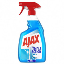 LOT DE 3 - AJAX - Nettoyant Ménager Vitres 3En1 - pistolet de 750 ml