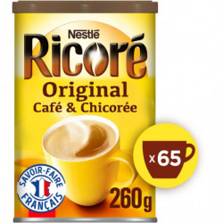 LOT DE 4 - RICORE - Café Soluble Chicorée Original - boite de 260 g