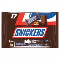 LOT DE 5 - SNICKERS - Minis Barres chocolatées aux cacahuètes et caramel - 17 x 20 g