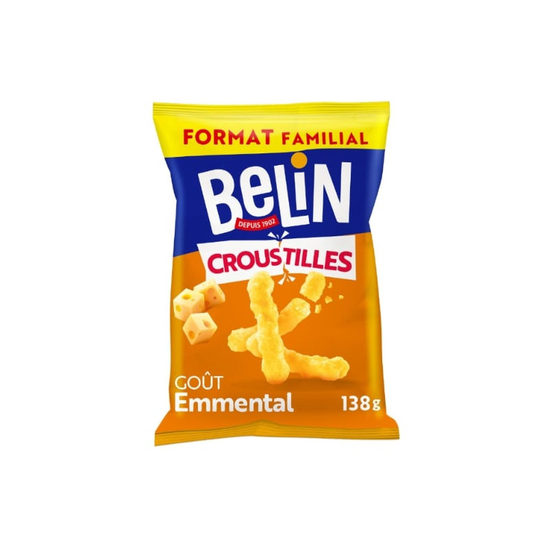 BELIN - Croustilles Biscuits apéritifs goût emmental - sachet de 138 g