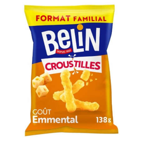 BELIN - Croustilles Biscuits apéritifs goût emmental - sachet de 138 g