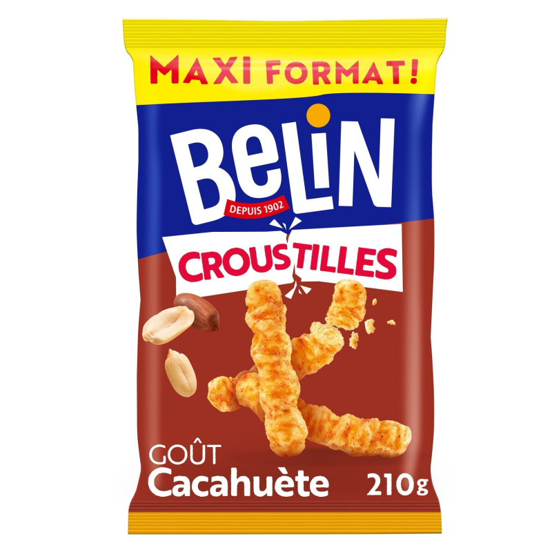 LOT DE 4 - BELIN - Croustilles Biscuits apéritifs aux cacahuètes - sachet de 210 g