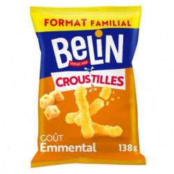 LOT DE 2 - BELIN - Croustilles Biscuits apéritifs goût emmental - sachet de 138 g