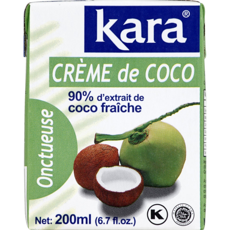 LOT DE 4 - KARA - Crème de coco - brique de 200 ml
