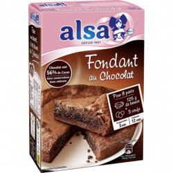 LOT DE 4 - ALSA - Préparation gâteau Fondant au chocolat - boite de 320 g