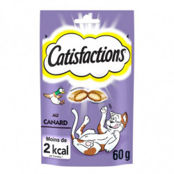LOT DE 5 - CATISFACTIONS - Friandise pour chat au Canard - sachet de 60 g