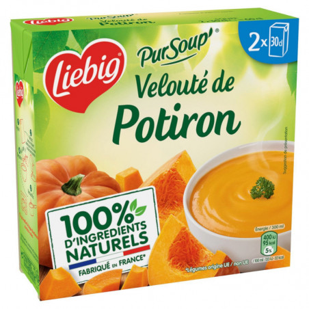 LOT DE 4 - LIEBIG - PurSoup Velouté de Potiron À La Crème Fraiche - Soupes - pack de 2 briques de 30 cl