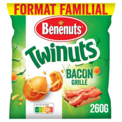 LOT DE 3 - BENENUTS - Twinuts Bacon Grillé - paquet de 260 g
