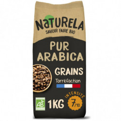 LOT DE 2 - NATURELA - Café en grain pur arabica bio - paquet de 1 kg