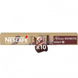 LOT DE 12 - NESCAFE - Farmers Origins Africas Ristretto intensité 10 - Capsules café compatible Nespresso - boite de 10 capsules