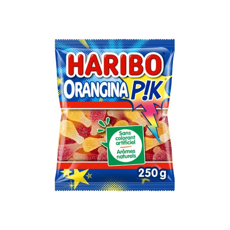 LOT DE 4 - HARIBO - Bonbons Orangina Pik - paquet de 250 g