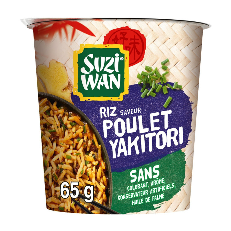 LOT DE 5 - SUZI WAN - Riz saveur Poulet Yakitori - Bol de 65 g