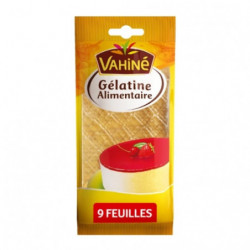 LOT DE 3 - VAHINE - Gélatine alimentaire en feuilles - paquet de 9 feuilles - 17 g