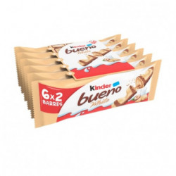LOT DE 3 - KINDER - Bueno White Chocolat blanc Barre chocolatée pack de 6 barres - 234 g