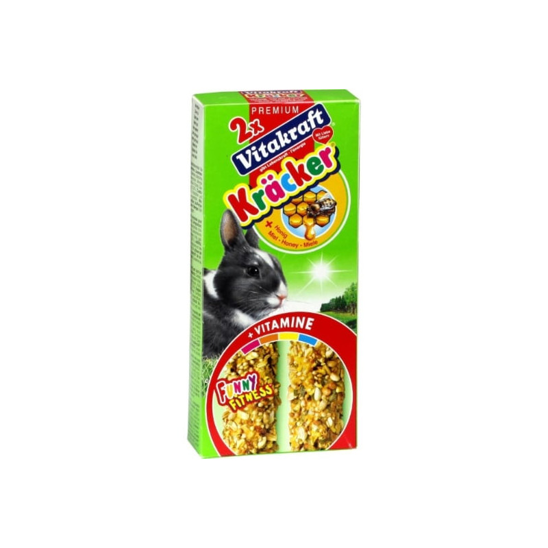 LOT DE 4 - VITAKRAFT - Kräcker au Miel Aliment pour lapin nain - boite de 112 g