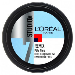 LOT DE 6 - STUDIO LINE - Remix Pâte Fibre Effet Remodelable 24h Cire Coiffante - pot de 150 ml