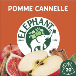 LOT DE 4 - ELEPHANT - Infusion Pomme Cannelle - boite de 20 sachets