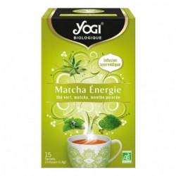 YOGI - Matcha Energie Thé vert Infusion ayurvédique Bio - boite de 15 sachets - 27 g