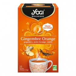 LOT DE 3 - YOGI - Infusion Gingembre et Orange Infusion ayurvédique Bio - boite de 15 sachets - 27 g