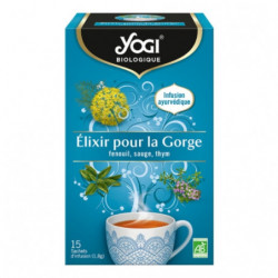 LOT DE 2 - YOGI - Infusion Élixir pour la Gorge Infusion ayurvédique Bio - boite de 15 sachets - 27 g
