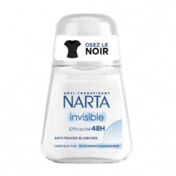 LOT DE 2 - NARTA - Invisible Déodorant Anti Transpirant Femme 48h Anti-Traces Blanches - roll-on de 50 ml