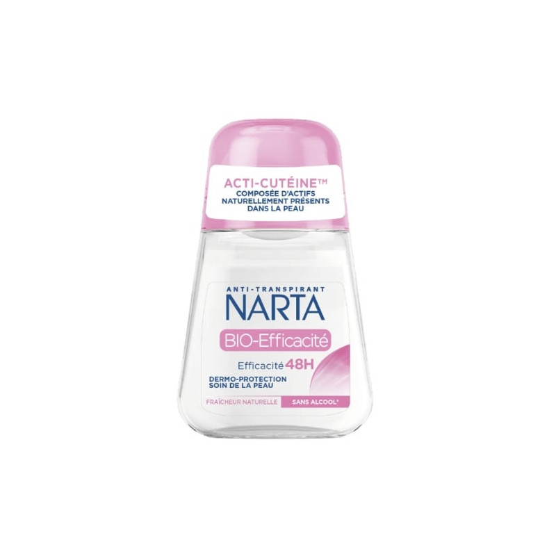 LOT DE 2 - NARTA - Bio-Efficacité Acti-Cutéine Déodorant Anti Transpirant Femme 48h - roll-on de 50 ml