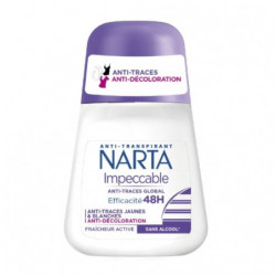 NARTA - Impeccable Anti-Traces Global Déodorant Anti Transpirant Femme 48h - roll-on de 50 ml
