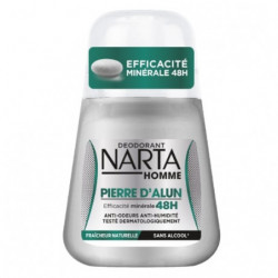 LOT DE 6 - NARTA - Homme Pierre d'Alun Déodorant 48h - roll-on de 50 ml